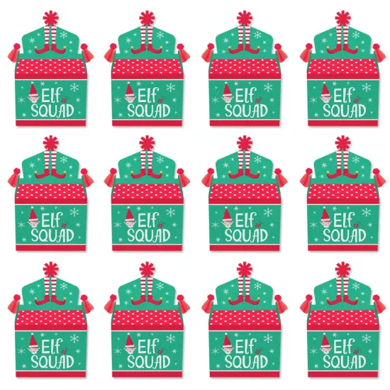 Big Dot of Happiness Elf Squad - Treat Box Party Favors - Kids Elf Christmas and Birthday Party Goodie Gable Boxes - Set of 12 {6}