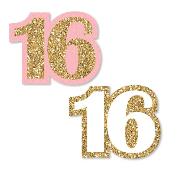 Big Dot of Happiness Sweet 16 - DIY Shaped Birthday Party Cut-Outs - 24 Count {1}