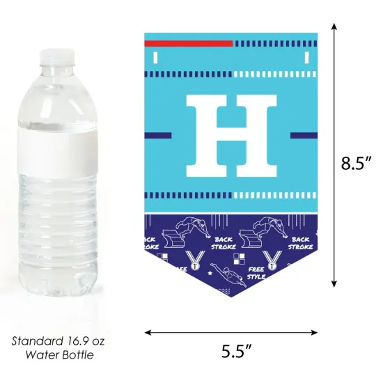 Big Dot of Happiness Making Waves - Swim Team - Swimming Birthday Party Bunting Banner - Birthday Party Decorations - Happy Birthday {4}