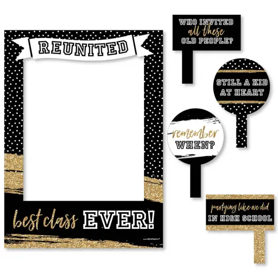 Big Dot of Happiness Reunited - School Class Reunion Party Selfie Photo Booth Picture Frame & Props - Printed on Sturdy Material {7}