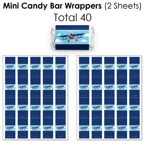 Big Dot of Happiness Taking Flight - Airplane - Vintage Plane Party Candy Favor Sticker Kit - 304 Pieces {4}