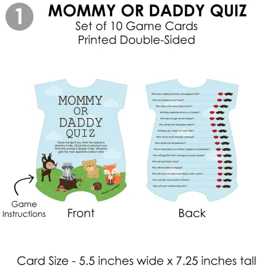 Big Dot of Happiness Woodland Creatures - 4 Baby Shower Games - 10 Cards Each - Gamerific Bundle {6}