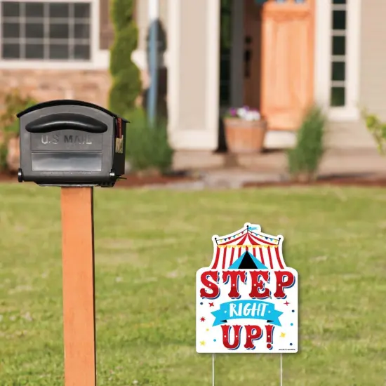 Big Dot of Happiness Carnival - Step Right Up Circus - Outdoor Lawn Sign - Carnival Themed Party Yard Sign - 1 Piece {3}