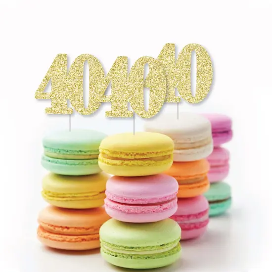 Big Dot of Happiness Gold Glitter 40 - No-Mess Real Gold Glitter Cut-Out Numbers - 40th Birthday Party Confetti - Set of 24 {6}