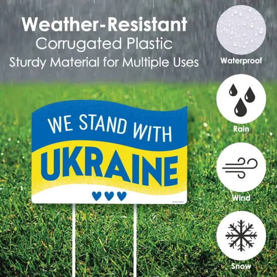 Big Dot of Happiness We Stand with Ukraine - Pray For Ukraine Yard Sign Lawn Decorations - Party Yardy Sign {6}