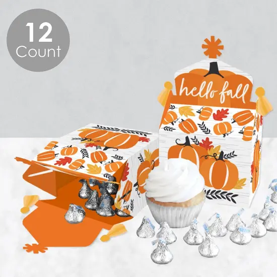 Big Dot of Happiness Fall Pumpkin - Treat Box Party Favors - Halloween or Thanksgiving Party Goodie Gable Boxes - Set of 12 {4}