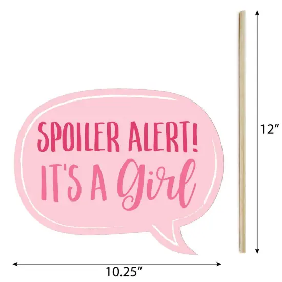 Big Dot of Happiness Funny It's a Girl - Pink Baby Shower Photo Booth Props Kit - 10 Piece {6}