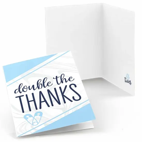 Big Dot of Happiness It's Twin Boys&nbsp; - Blue Twins Baby Shower Thank You Cards (8 count) {1}