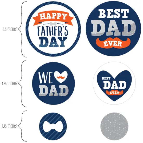 Big Dot of Happiness Happy Father's Day - We Love Dad Party Giant Circle Confetti - Party Decorations - Large Confetti 27 Count {3}