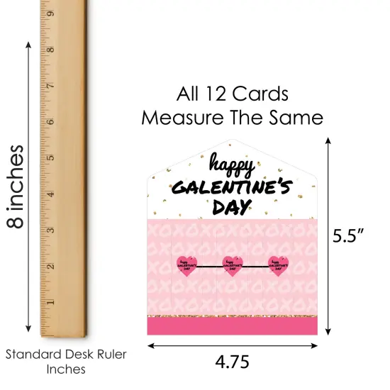 Big Dot of Happiness Be My Galentine - Galentine's & Valentine's Day Party Game Pickle Cards - Pull Tabs 3-in-a-Row - Set of 12 {7}