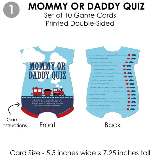 Big Dot of Happiness Railroad Party Crossing - 4 Steam Train Baby Shower Games - 10 Cards Each - Gamerific Bundle {6}