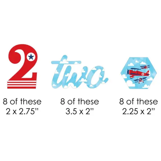 Big Dot of Happiness 2nd Birthday Taking Flight - Airplane - DIY Shaped Vintage Plane Second Birthday Party Cut-Outs - 24 Count {3}