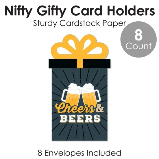 Big Dot of Happiness Cheers and Beers Happy Birthday - Birthday Party Money and Gift Card Sleeves - Nifty Gifty Card Holders - Set of 8 {6}