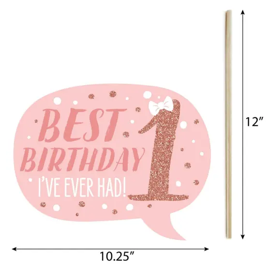 Big Dot of Happiness Funny 1st Birthday Little Miss Onederful - Girl First Birthday Party Photo Booth Props Kit - 10 Piece {6}