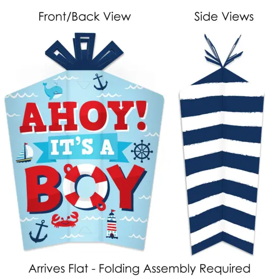 Big Dot of Happiness Ahoy It's a Boy - Table Decorations - Nautical Baby Shower Fold and Flare Centerpieces - 10 Count {3}