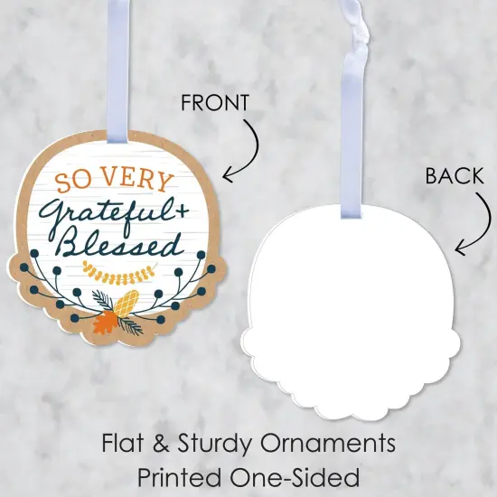 Big Dot of Happiness Happy Thanksgiving - Fall Harvest Decorations - Tree Ornaments - Set of 12 {7}