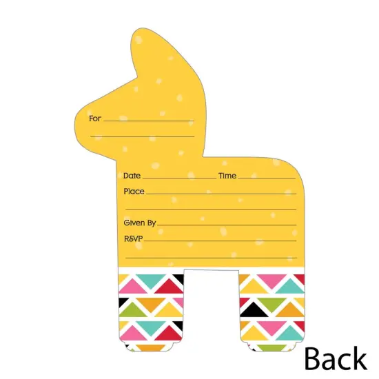 Big Dot of Happiness Let's Fiesta - Shaped Fill-in Invitations - Fiesta Invitation Cards with Envelopes - Set of 12 {4}