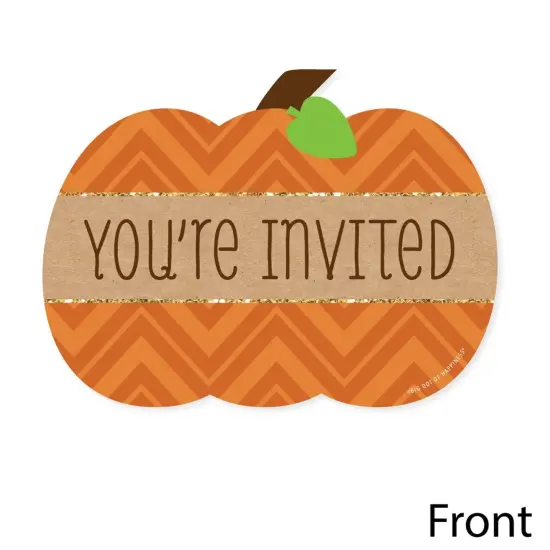 Big Dot of Happiness Pumpkin Patch - Shaped Fill-in Invitations - Fall, Halloween or Thanksgiving Party Invitation Cards with Envelopes - Set of 12 {4}