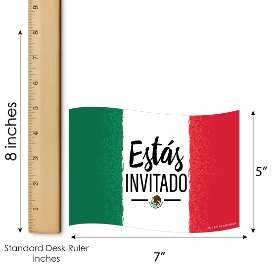 Big Dot of Happiness Viva Mexico - Shaped Fill-In Invitations - Mexican Independence Day Party Invitation Cards with Envelopes - Set of 12 {7}