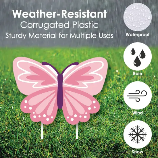 Big Dot of Happiness 1st Birthday Beautiful Butterfly - Yard Sign and Outdoor Lawn Decorations - Floral First Birthday Party Yard Signs - Set of 8 {4}