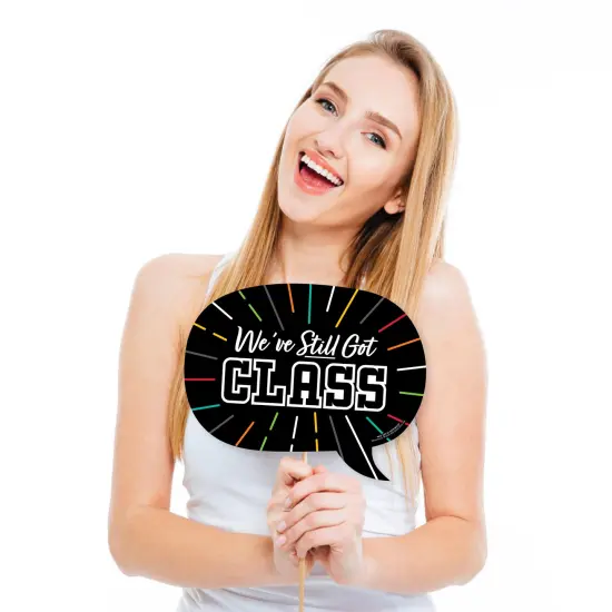 Big Dot of Happiness Funny Still Got Class - High School Reunion Party Photo Booth Props Kit - 10 Piece {3}