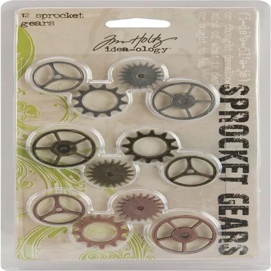 Idea-Ology Metal Sprocket Gears .75" To 1" 12/Pkg-Antique Nickel, Brass & Copper {1}