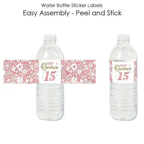 Big Dot of Happiness Mis Quince Anos - Quinceanera Sweet 15 Birthday Party Water Bottle Sticker Labels - Set of 20 {3}