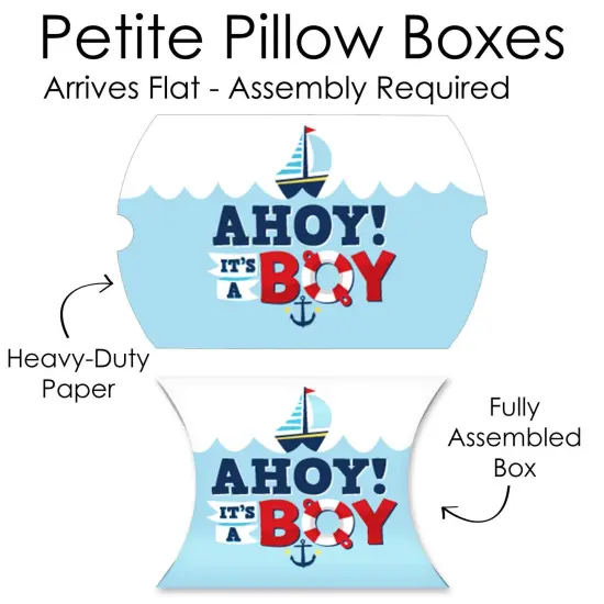 Big Dot of Happiness Ahoy It's a Boy - Favor Gift Boxes - Nautical Baby Shower Petite Pillow Boxes - Set of 20 {7}