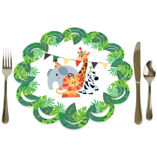 Big Dot of Happiness Jungle Party Animals Safari Zoo Animal Birthday Party or Baby Shower Round Table Decorations Paper Chargers Place Setting For 12 {1}