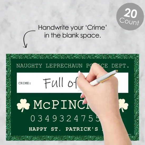 Big Dot of Happiness St. Patrick's Day Party Mug Shots - Photo Booth Props Saint Paddy's Day Party Mug Shots - 20 Count {3}