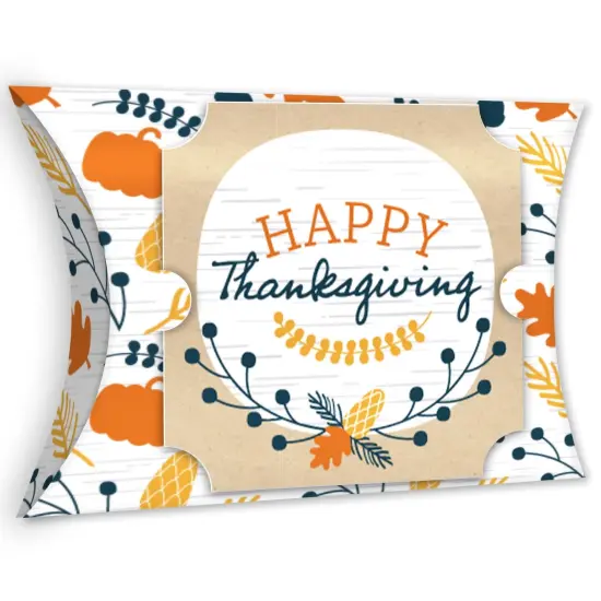 Big Dot of Happiness Happy Thanksgiving - Favor Gift Boxes - Fall Harvest Party Large Pillow Boxes - Set of 12 {1}