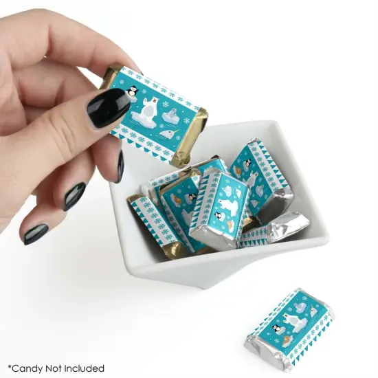 Big Dot of Happiness Arctic Polar Animals - Mini Candy Bar Wrapper Stickers - Winter Baby Shower or Birthday Party Small Favors - 40 Count {3}