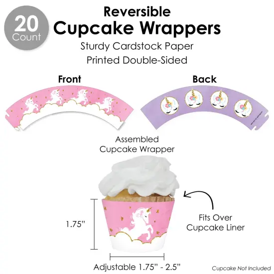 Big Dot of Happiness Rainbow Unicorn - Magical Unicorn Baby Shower or Birthday Party Favors and Cupcake Kit - Fabulous Favor Party Pack - 100 Pieces {6}