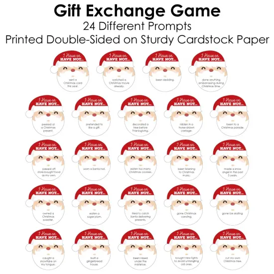 Big Dot of Happiness Jolly Santa Claus - Christmas Party Have or Have Not Cards - Christmas Gift Exchange Game - Set of 24 {4}