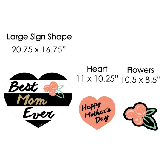 Big Dot of Happiness Best Mom Ever - Yard Sign & Outdoor Lawn Decorations - Mother's Day Yard Signs - Set of 8 {7}