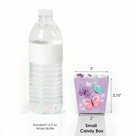 Big Dot of Happiness Beautiful Butterfly - Party Mini Favor Boxes - Floral Baby Shower or Birthday Party Treat Candy Boxes - Set of 12 {4}