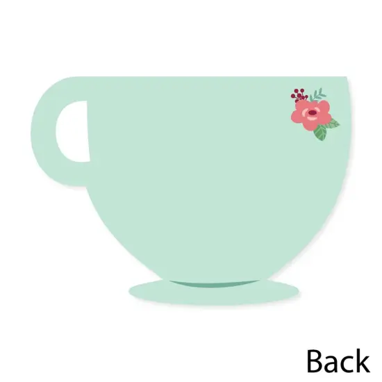 Big Dot of Happiness Floral Let's Par-Tea - Shaped Thank You Cards - Garden Tea Party Thank You Note Cards with Envelopes - Set of 12 {6}