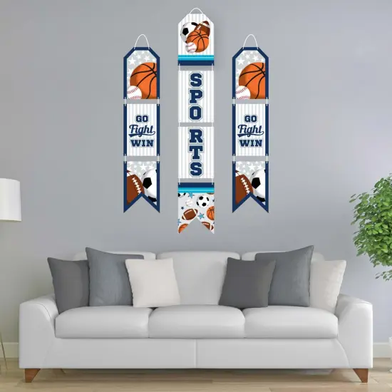 Big Dot of Happiness Go, Fight, Win - Sports - Hanging Vertical Paper Door Banners - Baby Shower or Birthday Party Wall Decor Kit - Indoor Door Decor {3}