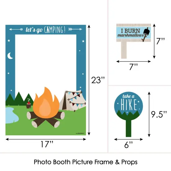 Big Dot of Happiness Happy Camper - Camping Baby Shower or Birthday Party Selfie Photo Booth Picture Frame & Props - Printed on Sturdy Material {6}