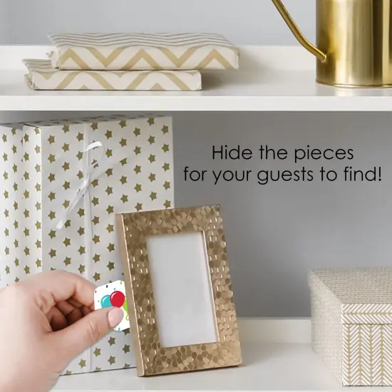 Big Dot of Happiness Cheerful Happy Birthday - Colorful Birthday Party Scavenger Hunt - 1 Stand and 48 Game Pieces - Hide and Find Game {4}