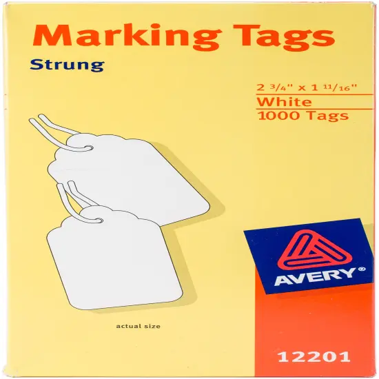 Avery White Marking Tags 2.75"X1.6875" 1000/Pkg-Strung {1}