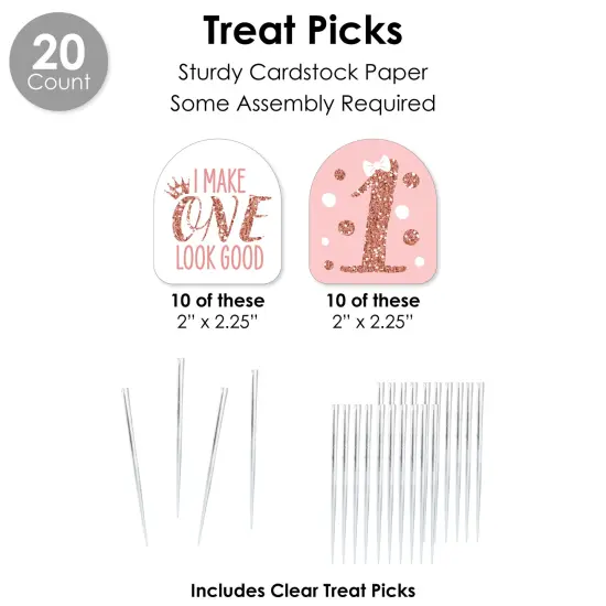 Big Dot of Happiness 1st Birthday Little Miss Onederful - Girl First Birthday Party Favors and Cupcake Kit - Fabulous Favor Party Pack - 100 Pieces {7}