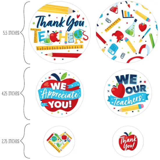 Big Dot of Happiness Thank You Teachers - Teacher Appreciation Giant Circle Confetti - Party Decorations - Large Confetti 27 Count {3}