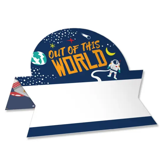 Big Dot of Happiness Blast Off to Outer Space - Rocket Ship Baby Shower or Birthday Party Tent Buffet Card - Table Setting Name Place Cards - 24 Ct {1}