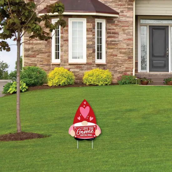 Big Dot of Happiness Valentine Gnomes - Outdoor Lawn Sign - Valentine's Day Party Yard Sign - 1 Piece {4}
