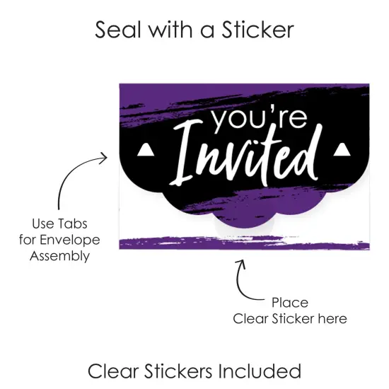 Big Dot of Happiness Purple Grad - Best is Yet to Come - Fill-In Cards - Purple Graduation Party Fold and Send Invitations - Set of 8 {7}