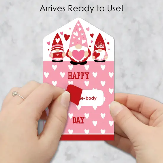 Big Dot of Happiness Valentine Gnomes - Valentine's Day Cards for Kids - Happy Valentine's Day Pull Tabs - Set of 12 {3}