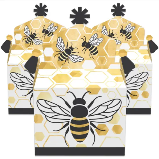 Big Dot of Happiness Little Bumblebee - Treat Box Party Favors - Bee Baby Shower or Birthday Party Goodie Gable Boxes - Set of 12 {3}