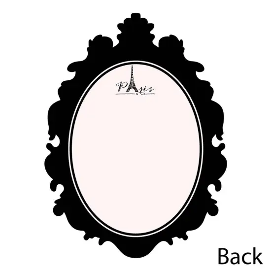 Big Dot of Happiness Paris, Ooh La La - Shaped Thank You Cards - Paris Themed Baby Shower or Birthday Party Thank You Cards with Envelopes - Set of 12 {6}