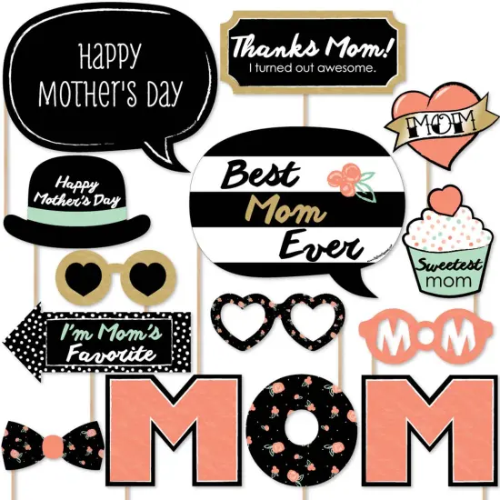 Big Dot of Happiness Best Mom Ever - Mother's Day Photo Booth Props Kit - 20 Count {1}